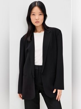 NORMA KAMALI Women’s Blazer Black Boyfriend Cut Jacket - Size 10 Career